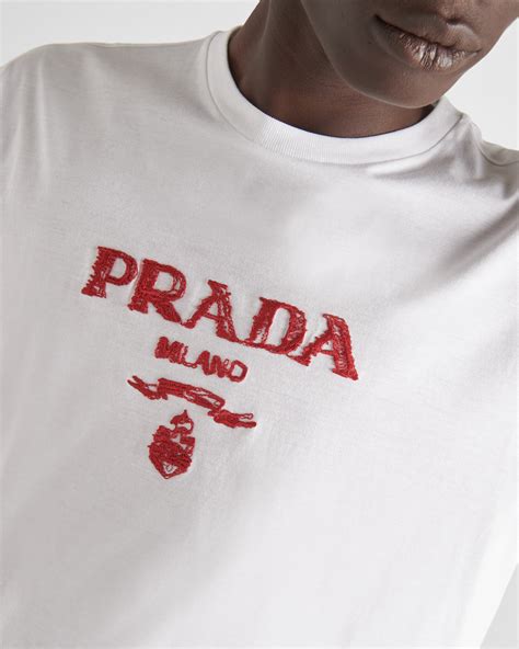 prada t shirt red logo